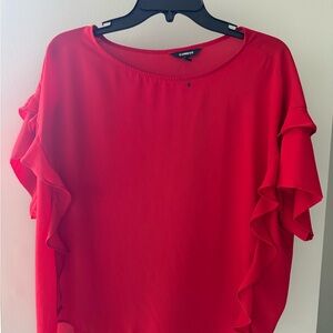 Express Women's Scarlet Ruffle Blouse